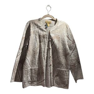 Peck & Peck Cream and Brown Quilted Jacket